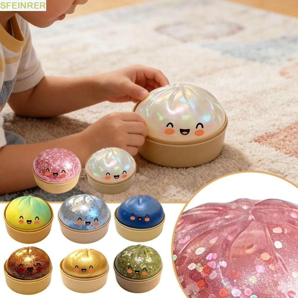 SFEINRER Dumpling Squishes , Bolas Sensoriais Brilhantes De Arco-Íris Gigante , Brinquedo Mole Macio E Fofo De Pitada