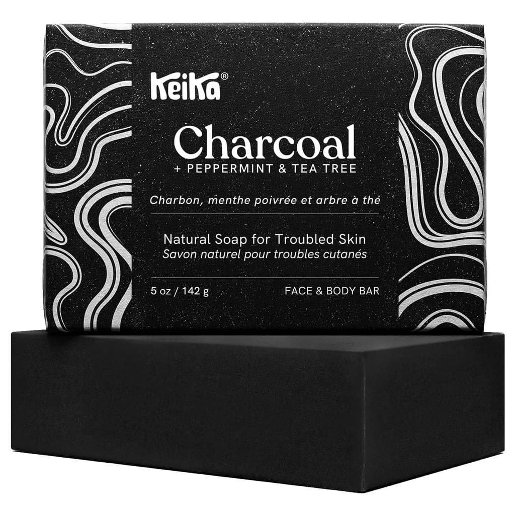 Barra de Sabão de Carvão Keika para Eczema, Psoríase, Rosto, Corpo, Homens, Mulheres e Adolescentes com Oleosa, 5 o