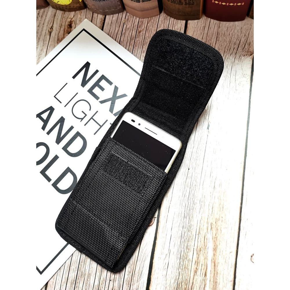 Saco do telefone móvel capa de pano de náilon usar cinto pendurado saco de cintura cruz-calças cinto bolso de cartão Ver