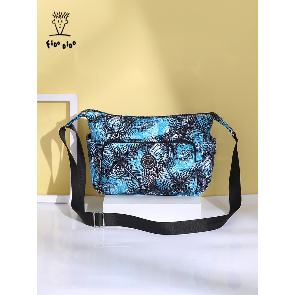 Fidu Dido Bolsa feminina estampada Crossbody 2026 novo estilo leve bolsa de ombro multicamadas bolsa de lona à prova d'á