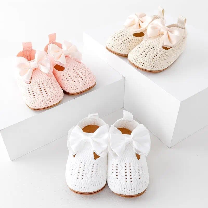 Sapatos de Bebê Menina em Malha Fly Knit de Alta Qualidade com Sola TPR Antiderrapante, Respirável, Algodão Macio, para