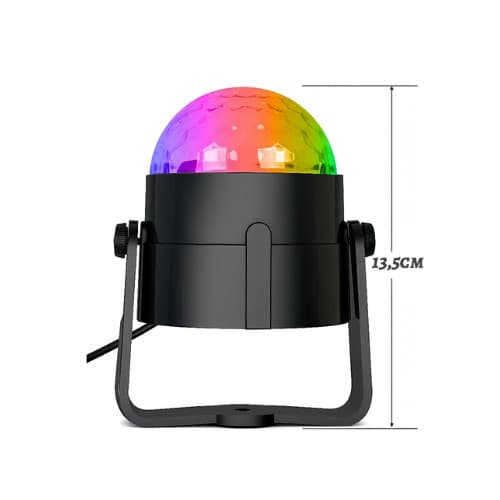 Mini Globo Projetor Jogo de Luz Giratorio Festa Balada Dj Led Rgb Aniversario Baladinha Bar Eventos