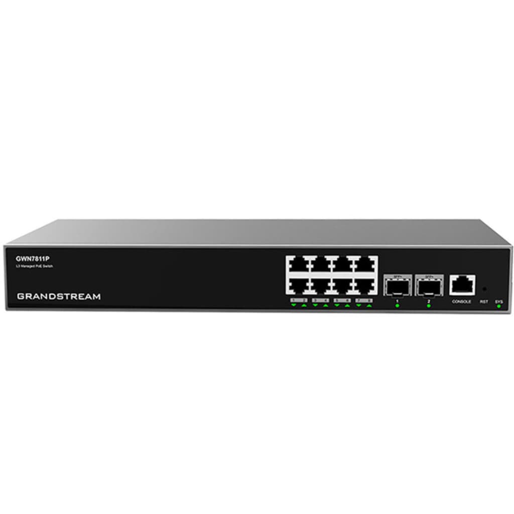 Switch 8 portas POE Gigabit + 2 SFP+ 10G Layer3 GWN7811P
