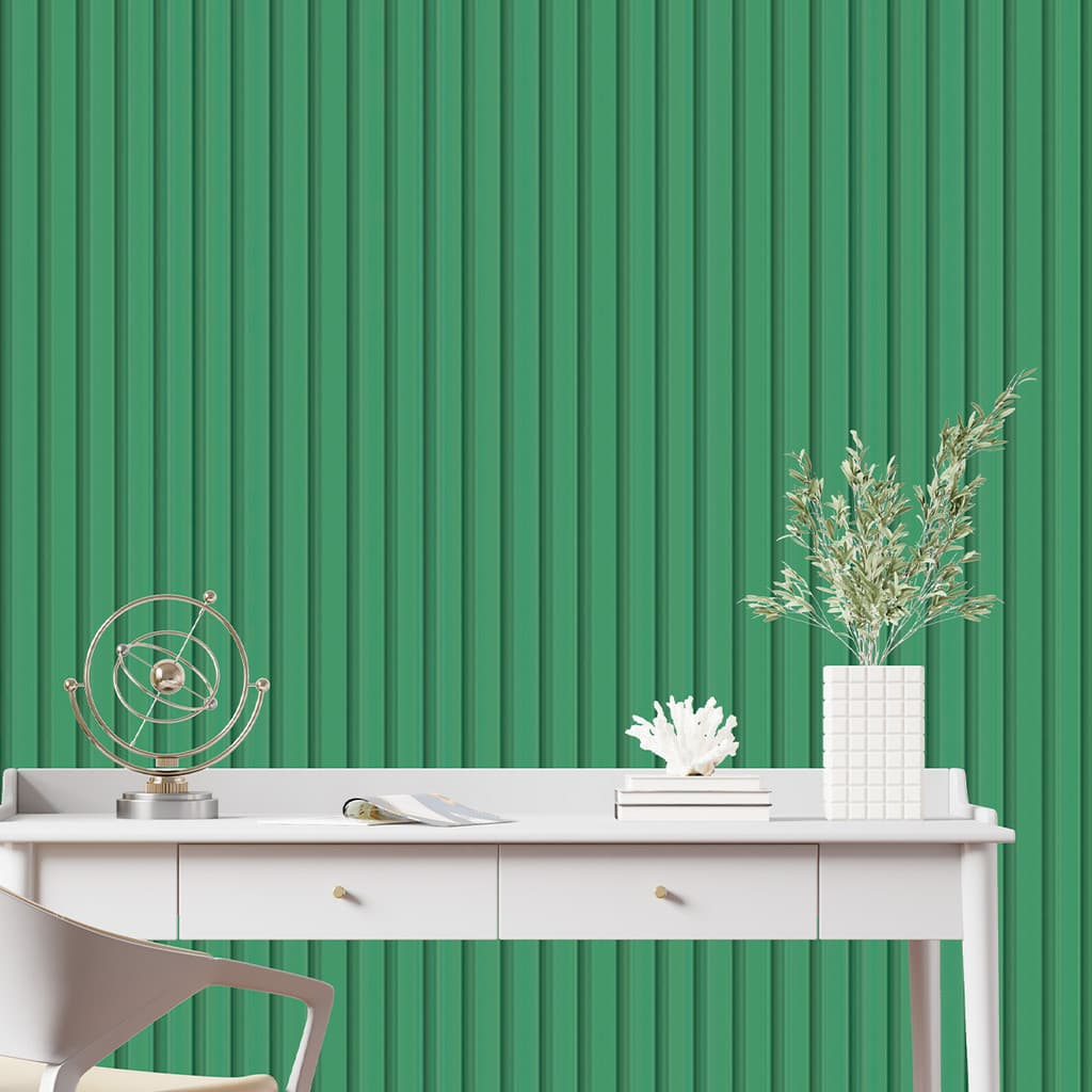 Papel De Parede Ripado Verde