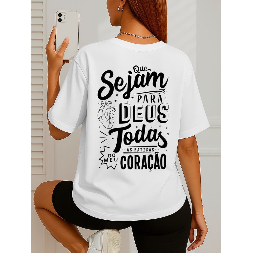 Camiseta Feminina Streetwear Que Sejam Camisa de Algodão 26.1 Premium