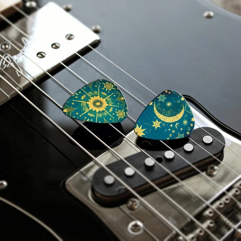 10 Peças Palhetas De Guitarra Pintadas Elétrica Acústica Acessórios Musicais 0.46/0.71/1.0mm