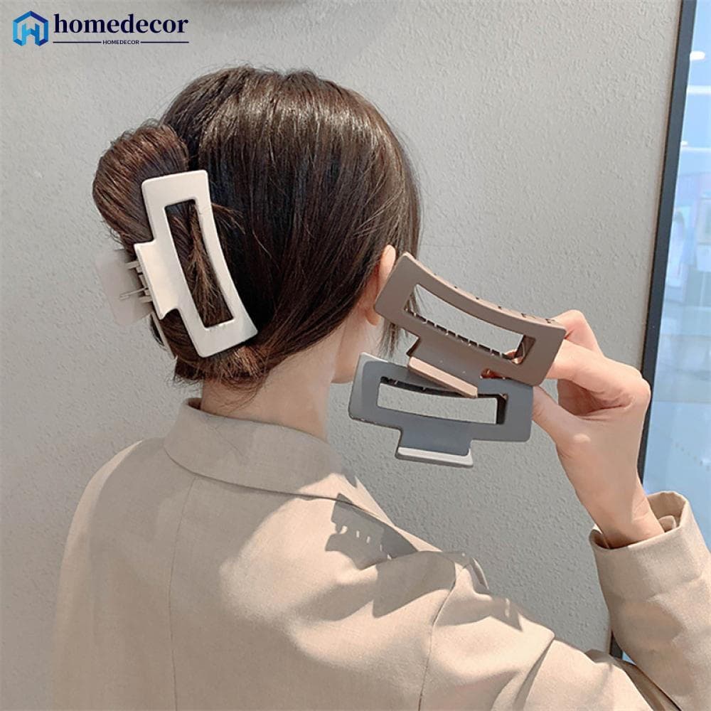Homedecoração Feminino Simples Vintage Quadrado Grande Geométrico Grampos De Cabelo Moda All-match Acessórios Para O T5X