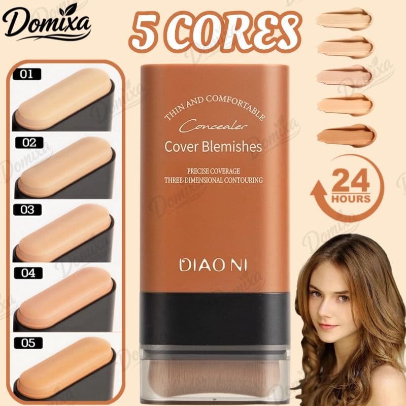 Base Em Bastão De Ponta Dupla Com Cabeça De Pincel . É Um Creme De Hidratante , Leve E Translúcido-DO