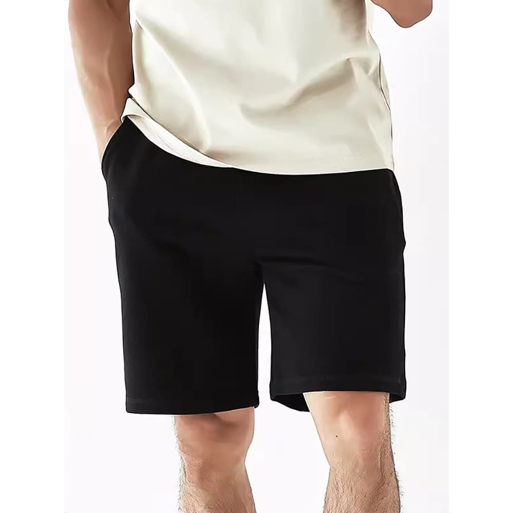 Shorts de algodão pesado masculino em linha reta verão exterior wear solto esportes calças de cinco pontos americano Cas