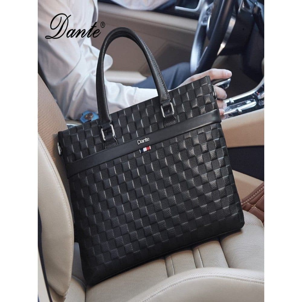 Dandi bolsa masculina de couro genuíno, maleta de grande capacidade, bolsa mensageiro de ombro simples, bolsa Casual par