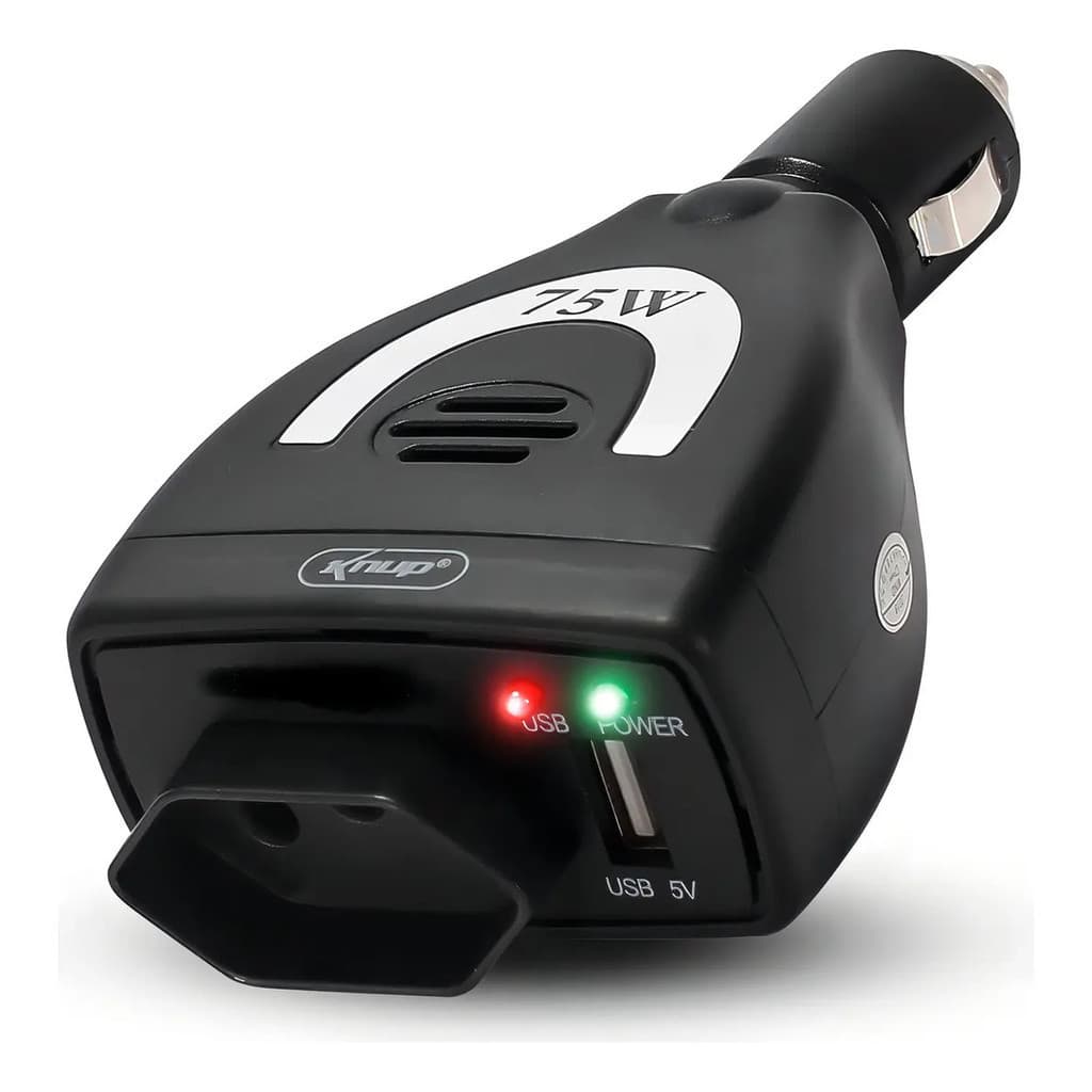 Inversor 12v Para 220v 75w Tensão Veicular Carro Usb Tomada