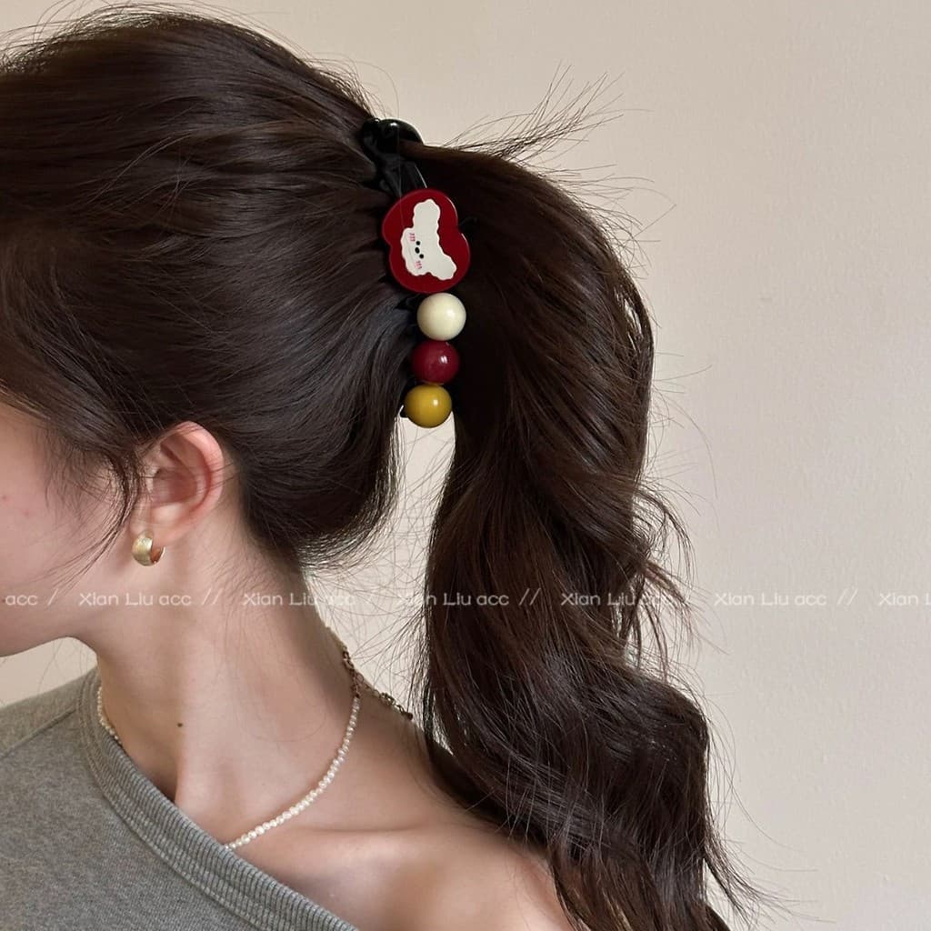 Presilha de cabelo tipo banana vermelha para mulheres 2026, presilha para rabo de cavalo alto, presilha torcida, presilh