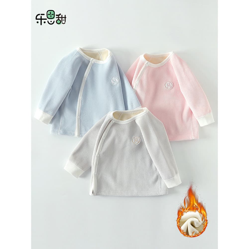 Roupas de bebê roupas de bebê primavera outono inverno forro de lã quente de uma peça topo recém-nascido moda outono rou