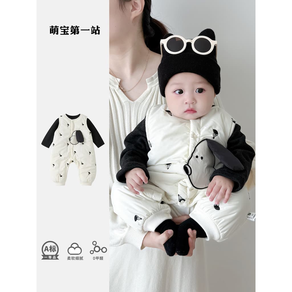 Roupas de bebê outono inverno estilo forro de lã do bebê cinta quente divisão terno um ano de idade moda Casual Wear ter