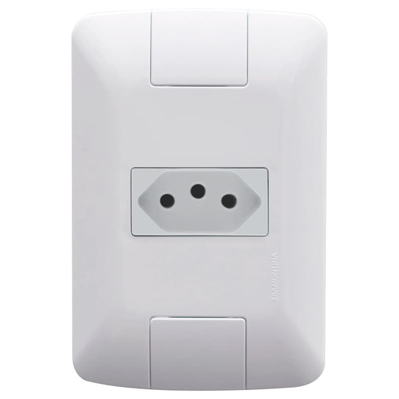 Conjunto 4x2 1 Tomada 2P+T Tramontina Aria (10A) 250V Branco
