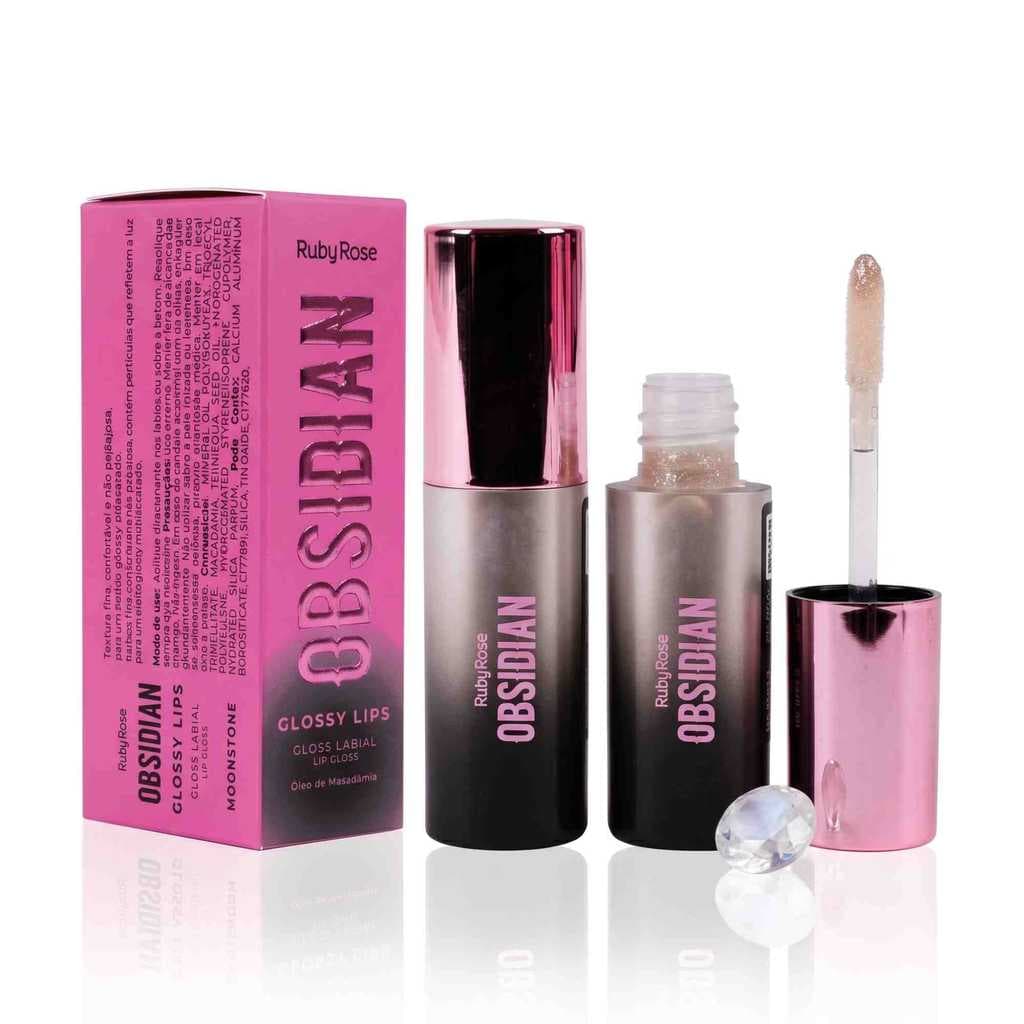 Lip Gloss Obsidian Moonstone Ruby Rose - Brilho e Hidratação