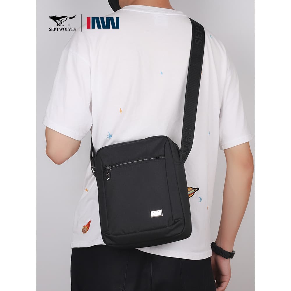 Sete cavalos lobo bolsa de ombro masculina Casual saco do mensageiro Oxford pano grande capacidade verão lona pequena mo