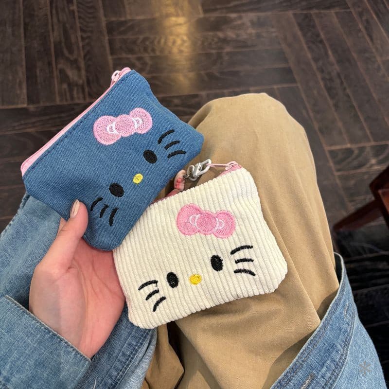 Necessaire Porta-Moedas e Cartões Gatinho KT - Mini Bolsa de Viagem para Mulheres