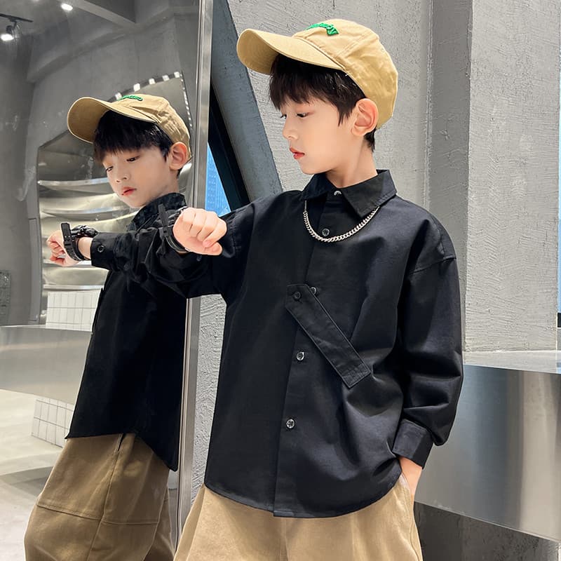 Camisa de manga comprida temperamento de roupas de outono para meninos * 35266