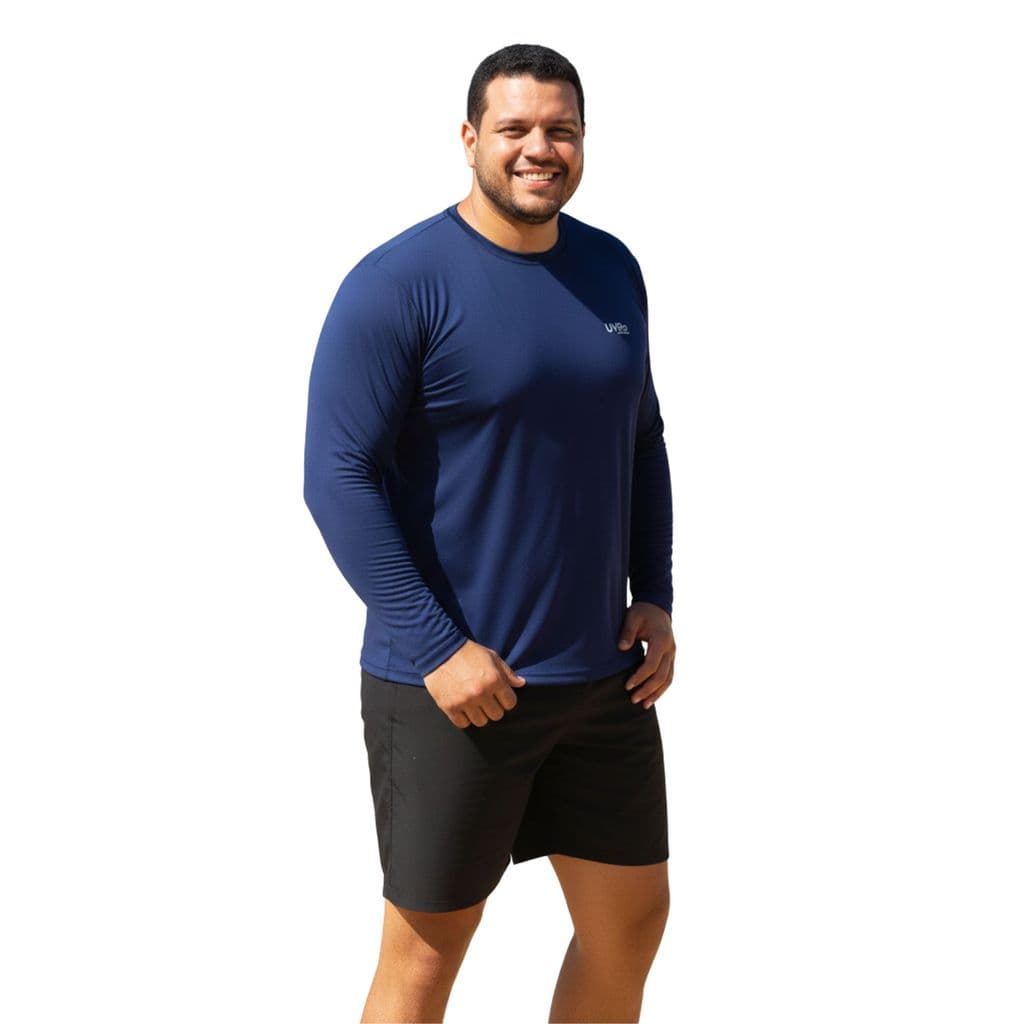 Camisa UV50+proteção Solar  Manga Longa G1 (48-50) Secagem Rápida – Azul Marinho