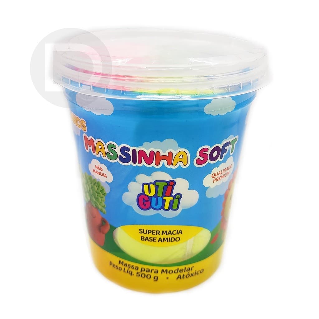 Massa De Modelar MASINHA SOFT Infantil Escolar - Utiguti - 5 Cores - 500G