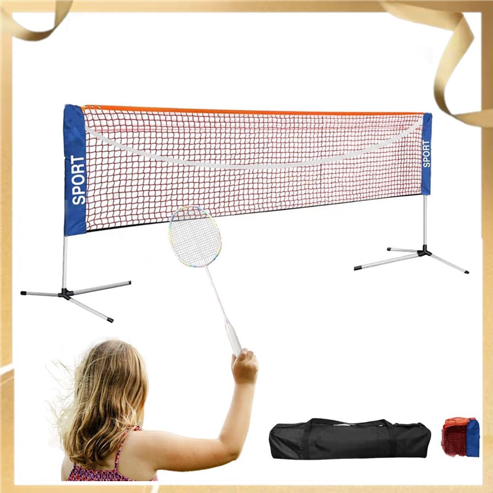 Conjunto de rede de badminton portátil, altura ajustável, vôlei infantil ao ar livre, rede de tênis, com bolsa