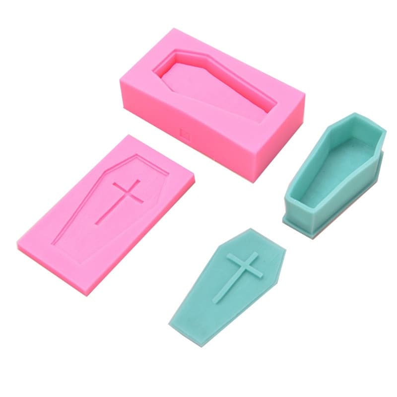 YU Cross Caixão Em Forma De Doces Moldes Ferramentas De Cozimento Material De Silicone Antiaderente