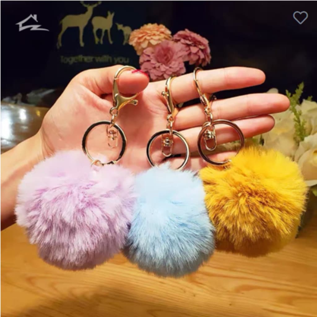 Chaveiro Pom Pom Pelúcia-Antialérgico-Bolsas e Chaves