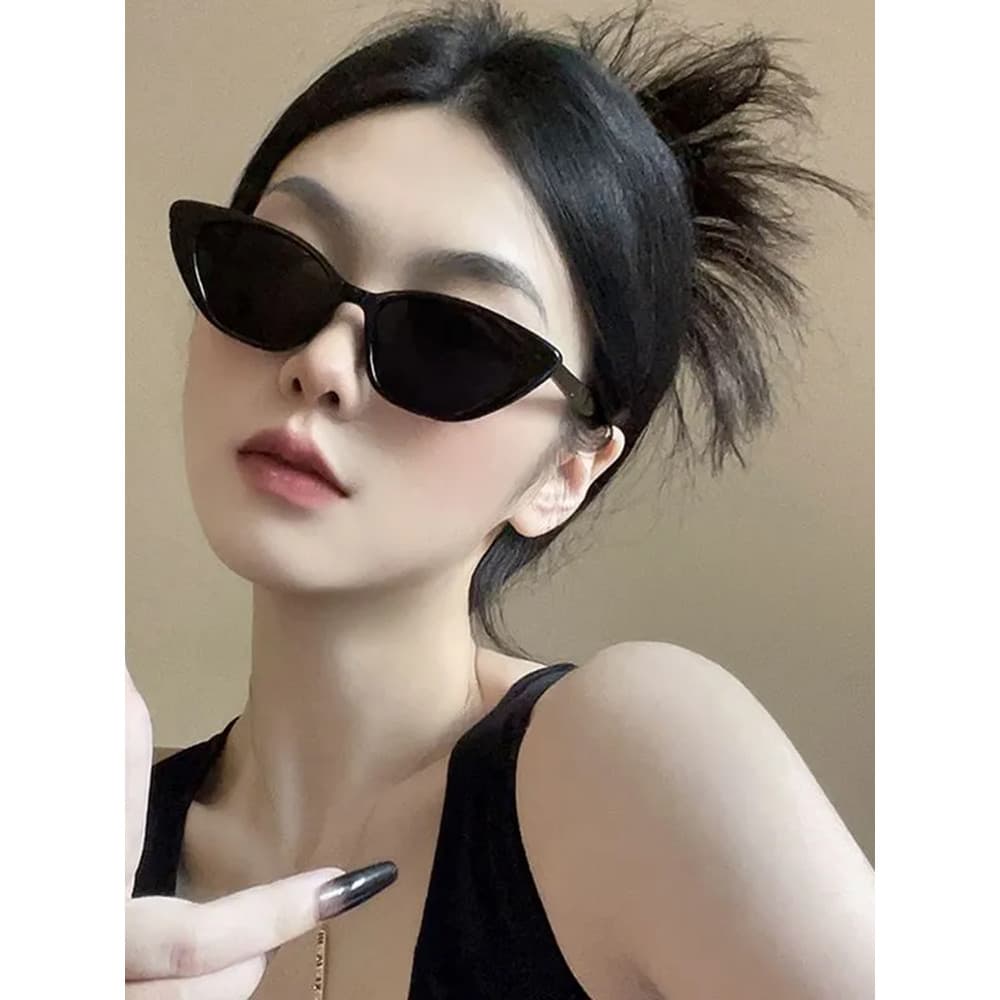 Estilo europeu americano olho de gato pequeno rosto óculos de sol feminino High-End ins óculos de sol Anti-ultravioleta