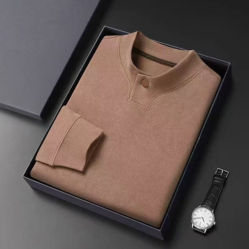 High-End masculino alemão veludo cor sólida Bottoming moletom de manga comprida primavera outono novo estilo moda na mod