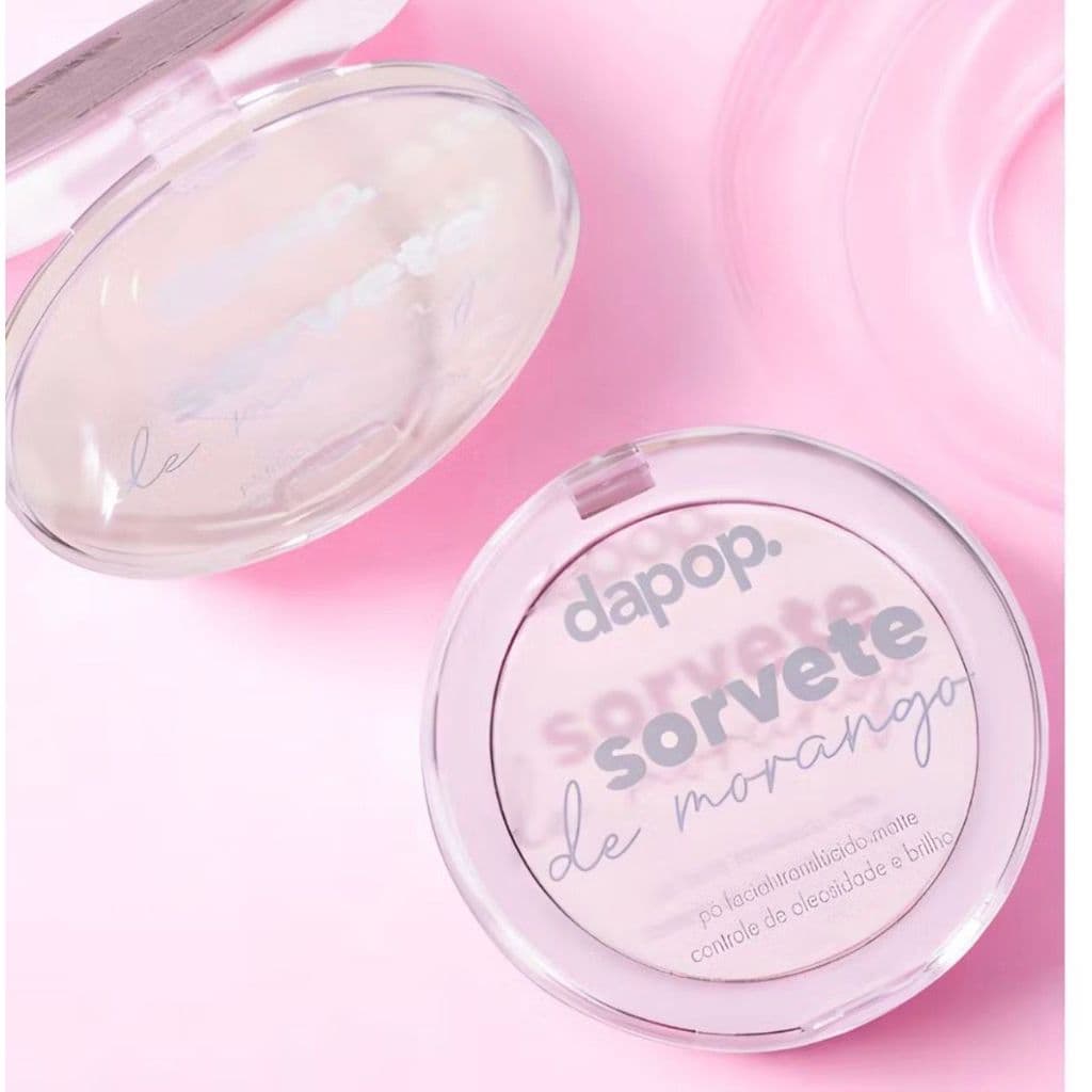 Pó Translúcido Facial Solto Efeito Matte Selagem Dapop sorvete de morango