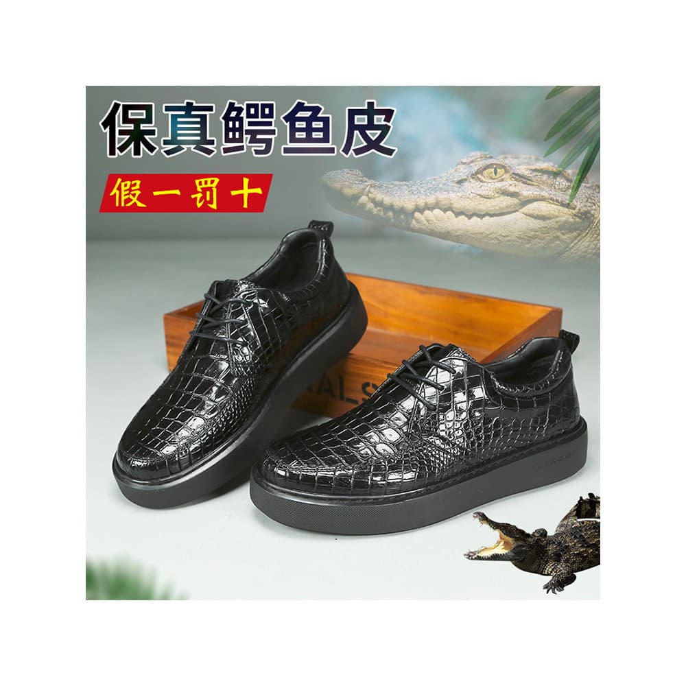 Novos sapatos masculinos de couro de crocodilo moda Casual sapatos de couro all-Match respirável tênis antiderrapante re