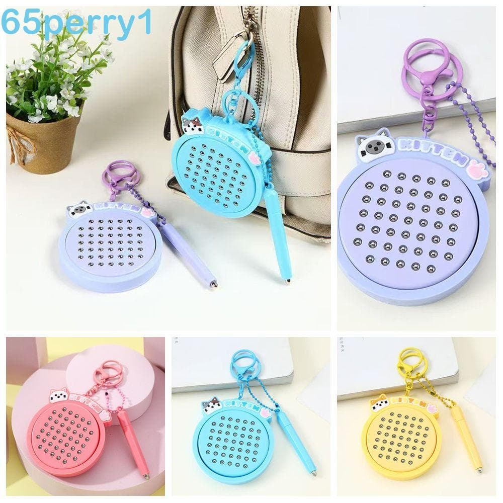 PERRY1 Chaveiro De Prancheta , Mini Engraçado De Gatinho DIY , Pingente De Gato De Desenho Animado Montessori