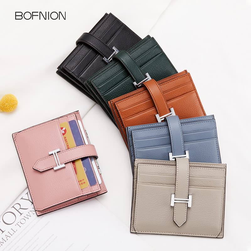 Porta-cartões feminino pequeno requintado elegante porta-cartões de couro genuíno carteira de motorista capa de couro tu