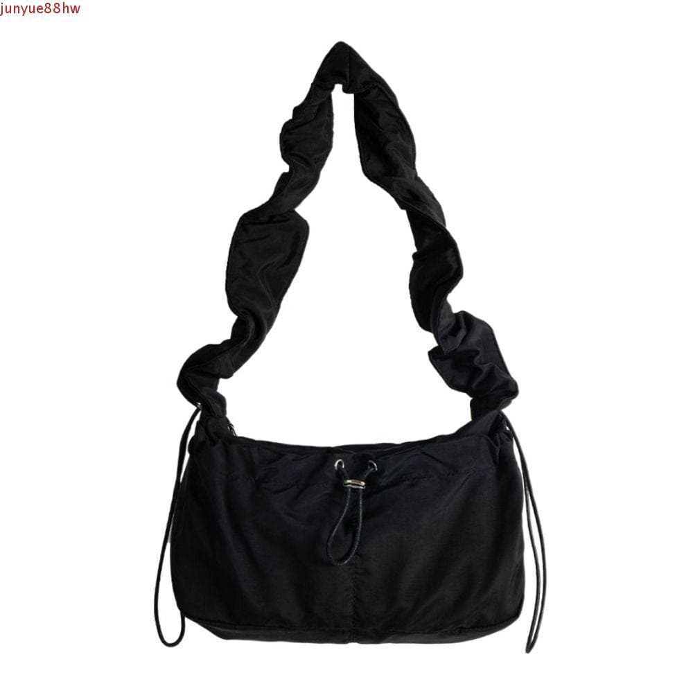JUNYUE Bolsa De Ombro Plissada , Crossbody Em Nuvem Com Cordão De Cor Sólida Nylon Nas Axilas