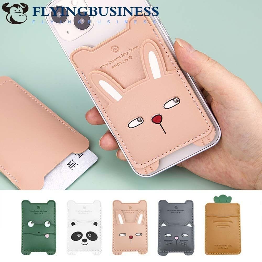FLYINGBUSINESS Porta-Cartões De Telefone Adesivos Para Celular Couro PU Bonito Desenho Animado Bolso Traseiro