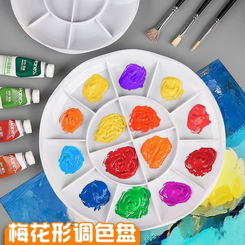Paleta infantil Paleta de pintura artística em flor de ameixa Pintura de jardim de infância Aquarela Pintura chinesa Gua