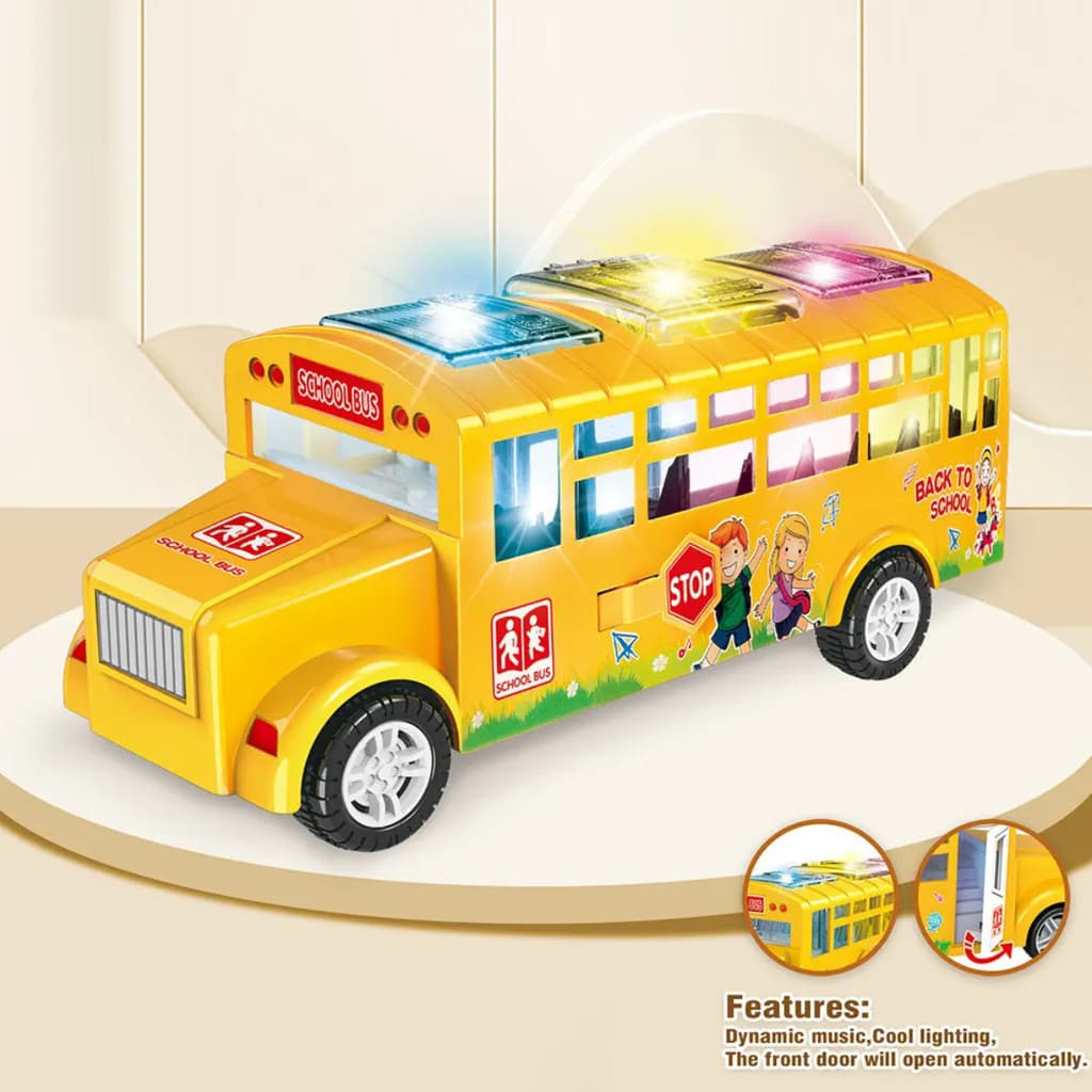 Ônibus escolar de Brinquedo Som Luzes e Movimento