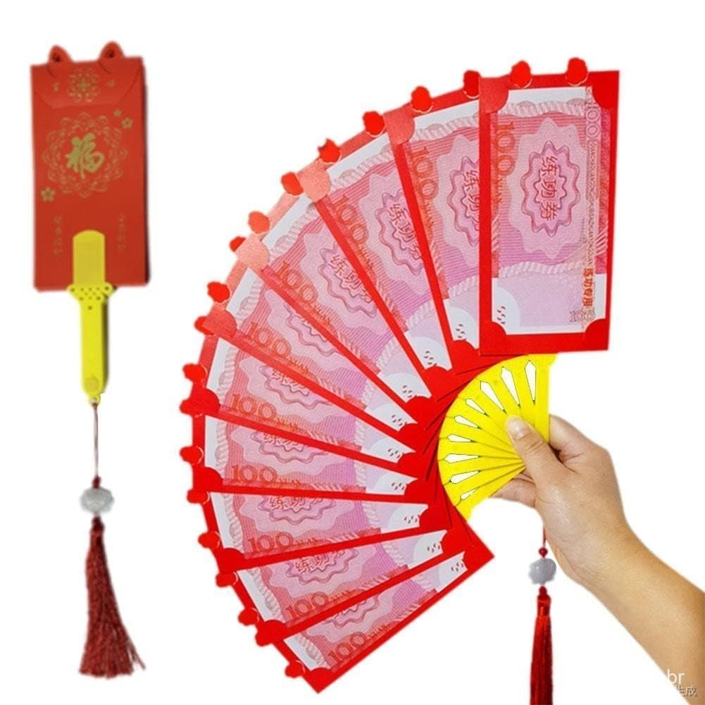 Leque Dobrável Envelope Vermelho Criativo Presente De Formatura Em Forma De V1