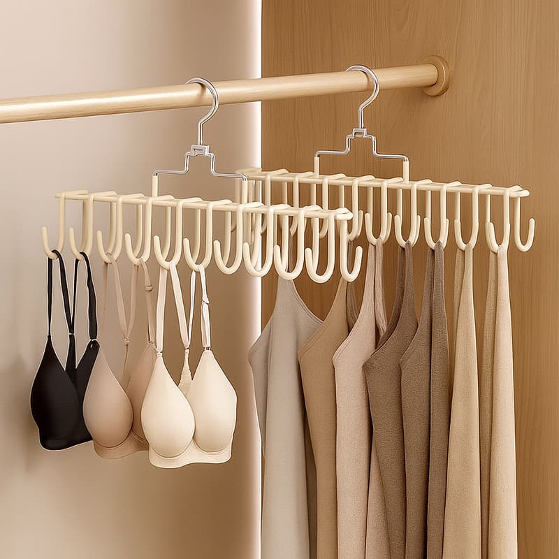 Cabide para roupas íntimas, cabide para camisolas, ferramenta de armazenamento multifuncional sem marcas, cabideiro anti