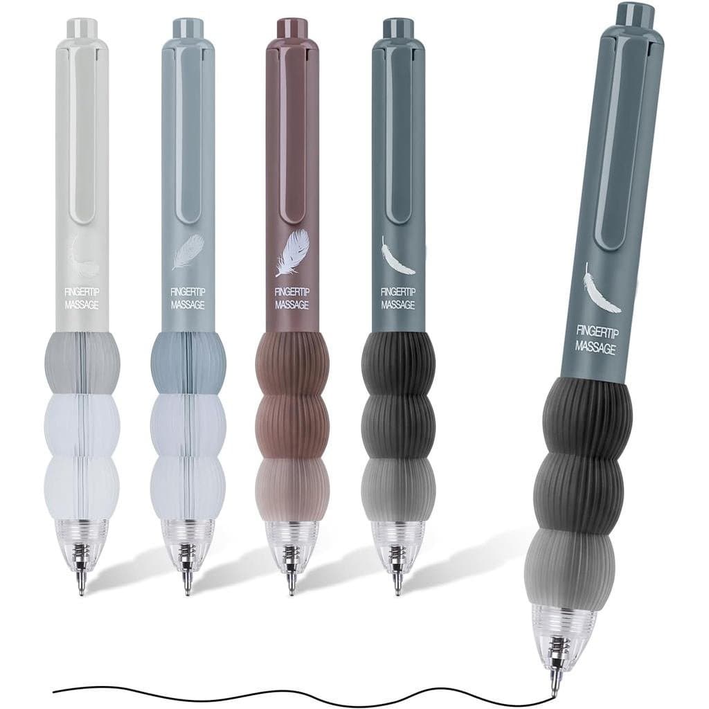 Temiary 4 Canetas Gel Retráteis Estéticas, Caneta de Tinta Preta de Escrita Suave, Ponta Fina de 0,5mm, Canetas Fofas de