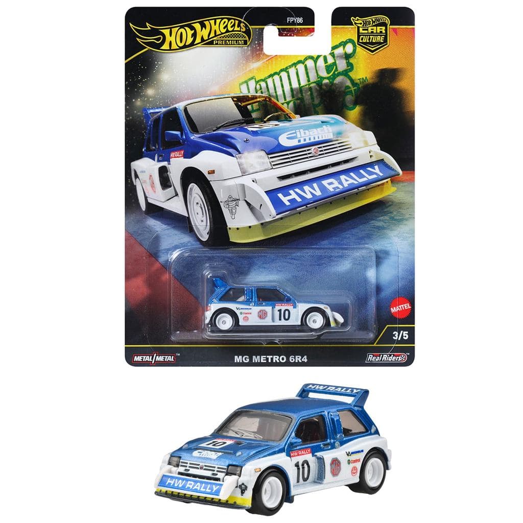 Hot Wheels Carro Cultura Martelo Gota MG Metro 6R4 Veículo Brinquedo Mini Carro 3 Anos e Acima Azul HRW09