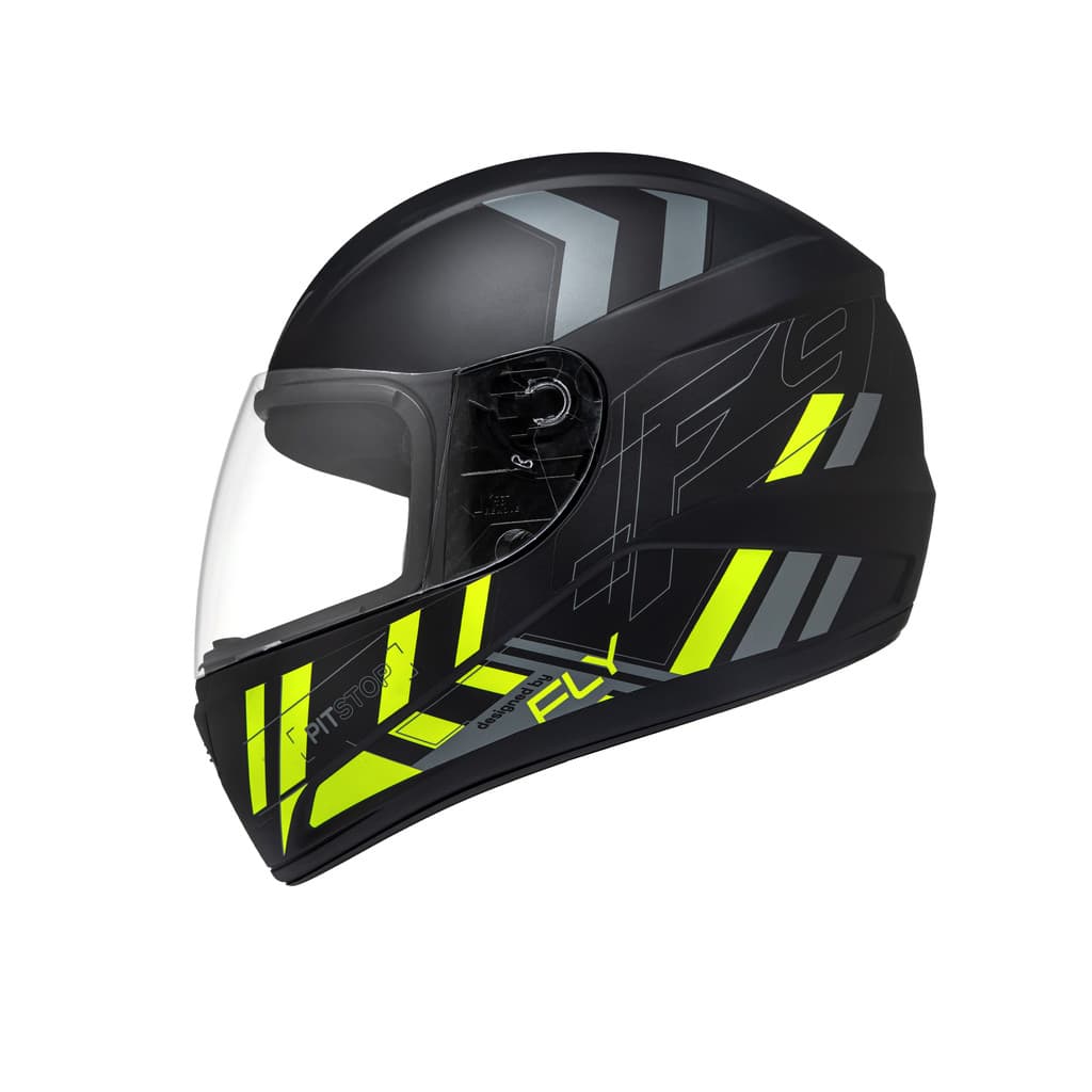 Capacete Fechado F9 HG PitStop Preto Fosco Grafite Fly
