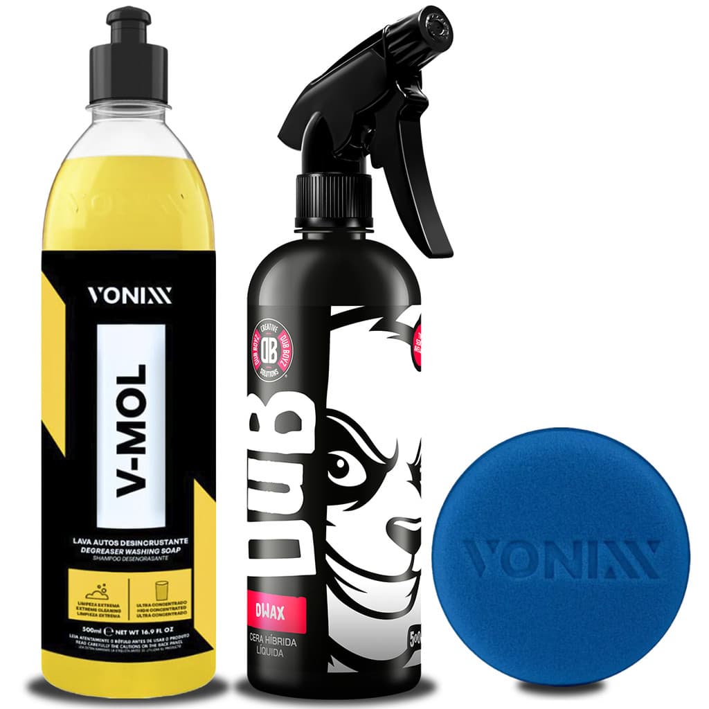 Kit Dub Boyz D-Wax Cera liquida Hibrida Automotiva 500ML + Shampoo Automotivo Vonixx V-Mol 500ml