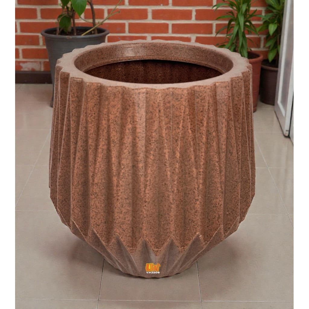 Vaso Para Plantas ou Flores Origami Jateado Polietileno M N2 (30X26) Moderno Decoração Casa Jardim