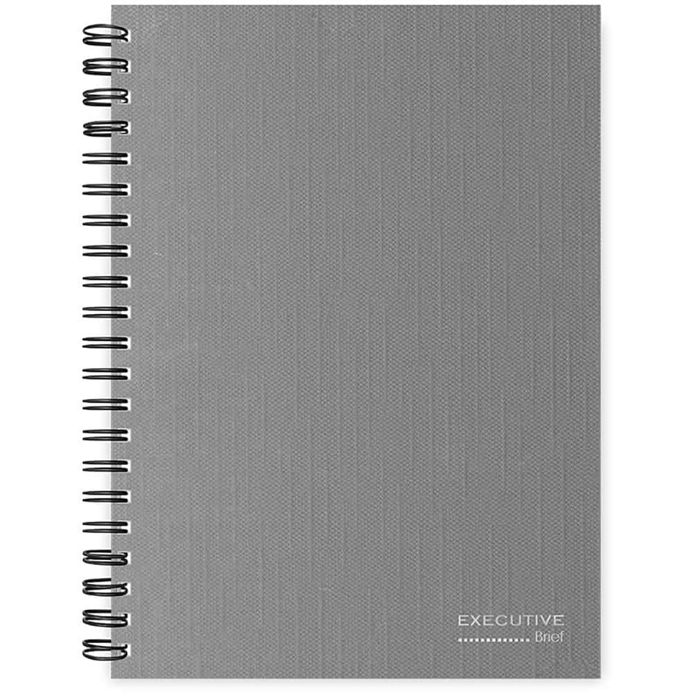 Caderno Executivo Universitário 160 Folhas Cinza Metálico