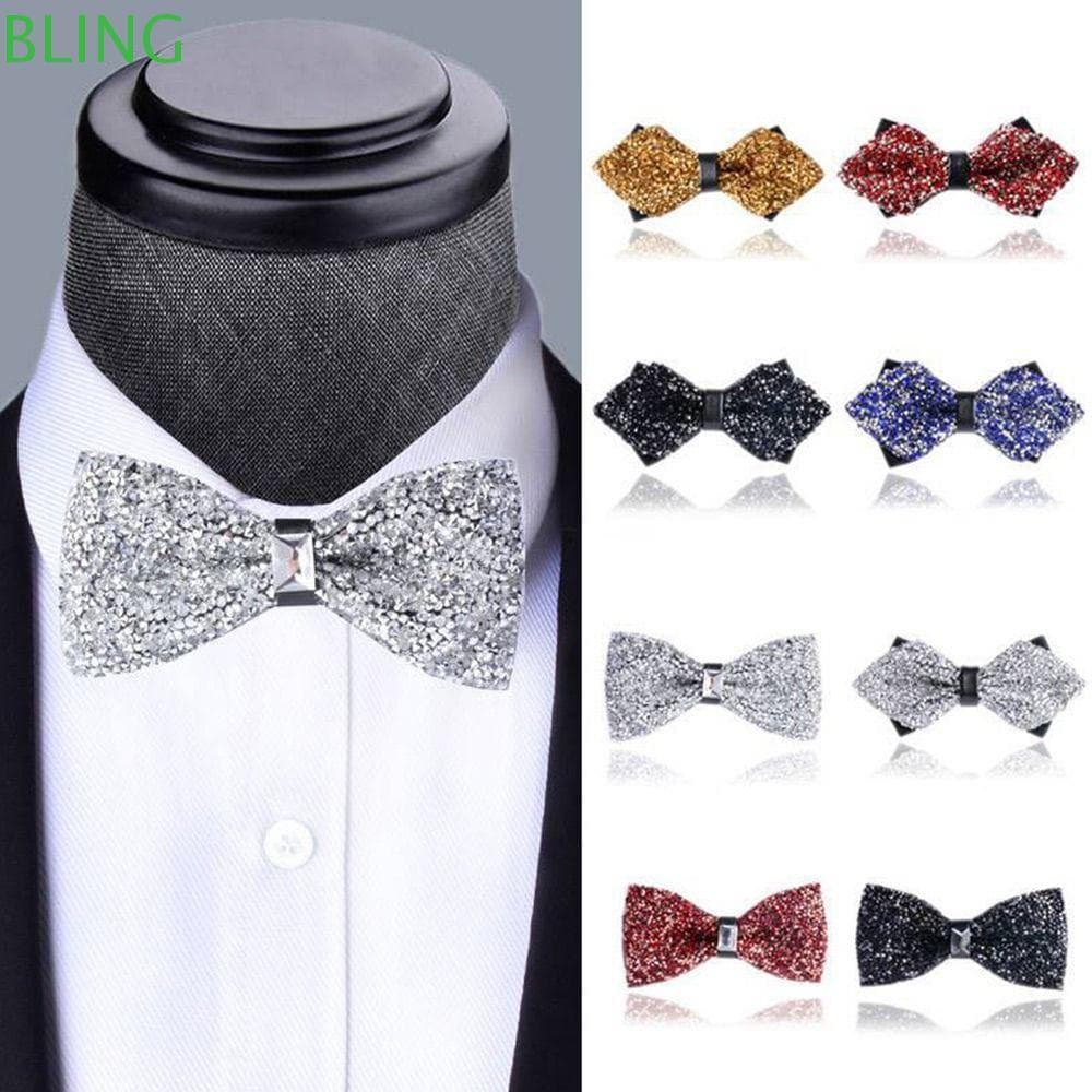 Laços BLING , Gravatas De Cavalheiro Elegantes E Requintadas , Acessórios De Smoking Pré-Amarrados Com Strass Da Moda Cr