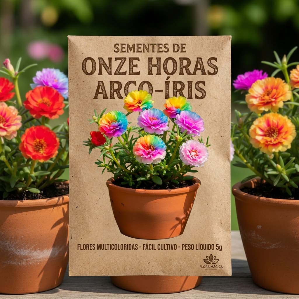 PROMOÇÃO promoção pacote sementes de portulaca (onze-horas) com flores multicoloridas tipo arco-íris