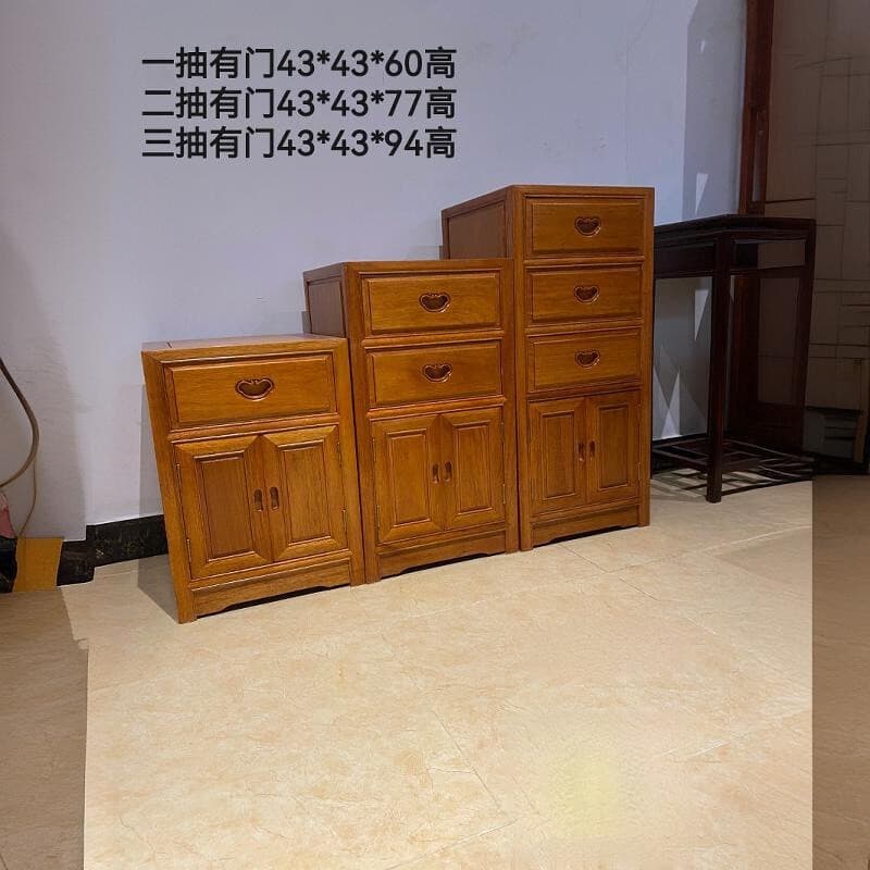 Mesa de cabeceira estilo chinês madeira maciça quarto armário jacarandá cama gaveta dupla pequeno armário de armazenamen