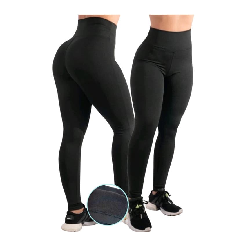 KITS Legging Flanelada Grossa Calça Leg Peluciada Forrada Por Dentro Costura Reforçada Calça Térmica